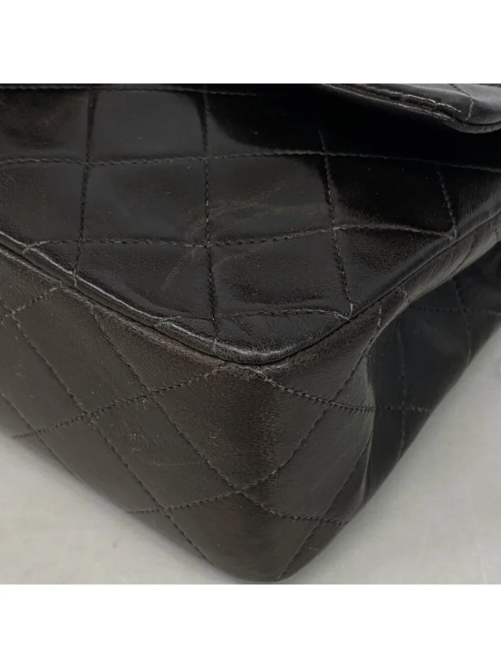 Chanel Shoulder Bag Quilted Lambskin Black Gold